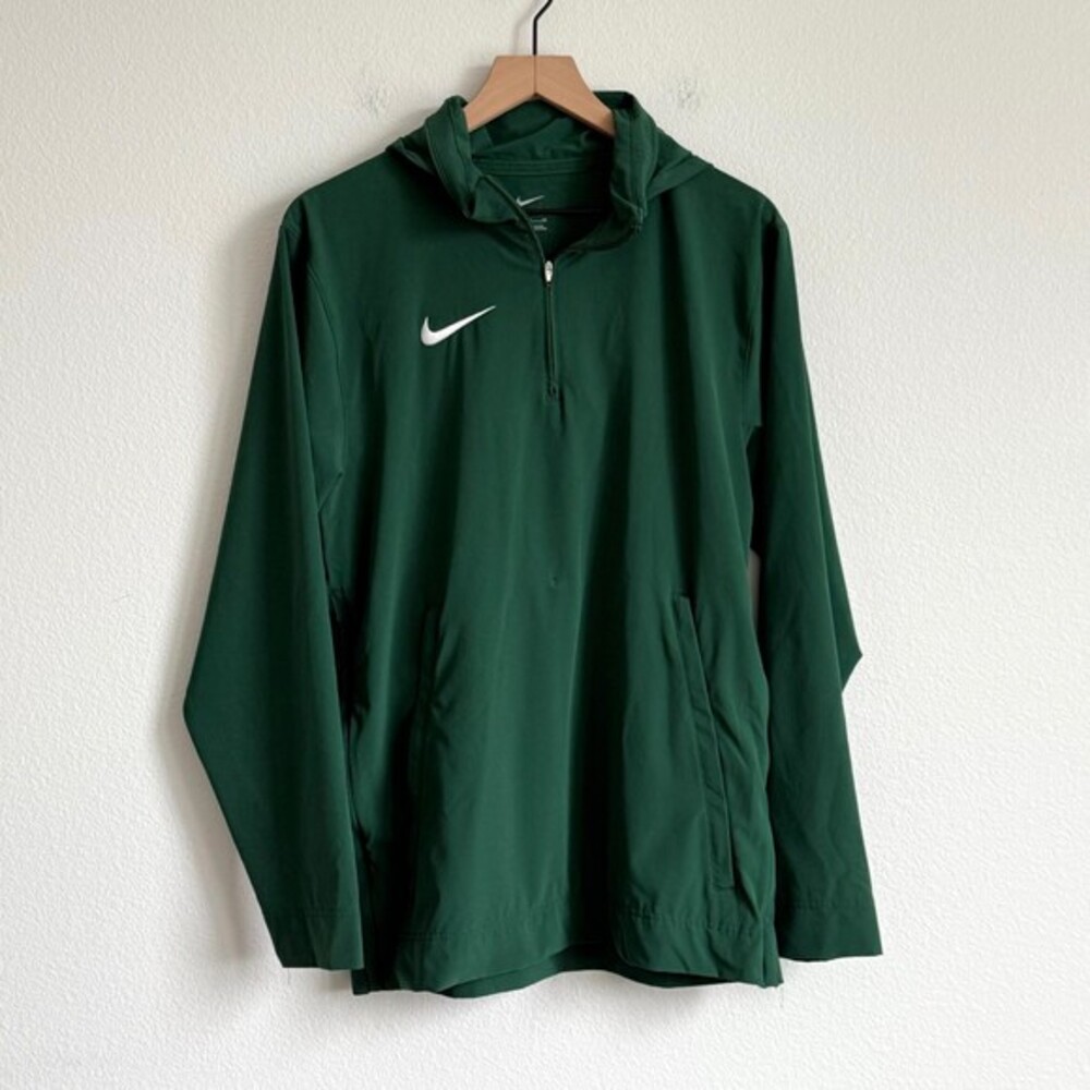 Nike Mens S Forest Green Gorpcore Technical 1/4 Zip Pullover Hoodie Streetwear